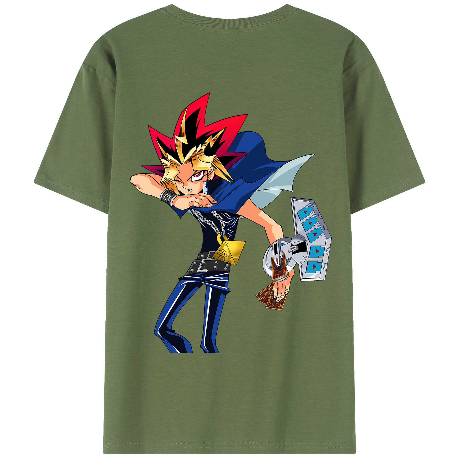 （画像用） 遊☆戯☆王 Yu-Gi-Oh! 綿100％ メンズ半袖Tシャツ（バックプリント） 通気性